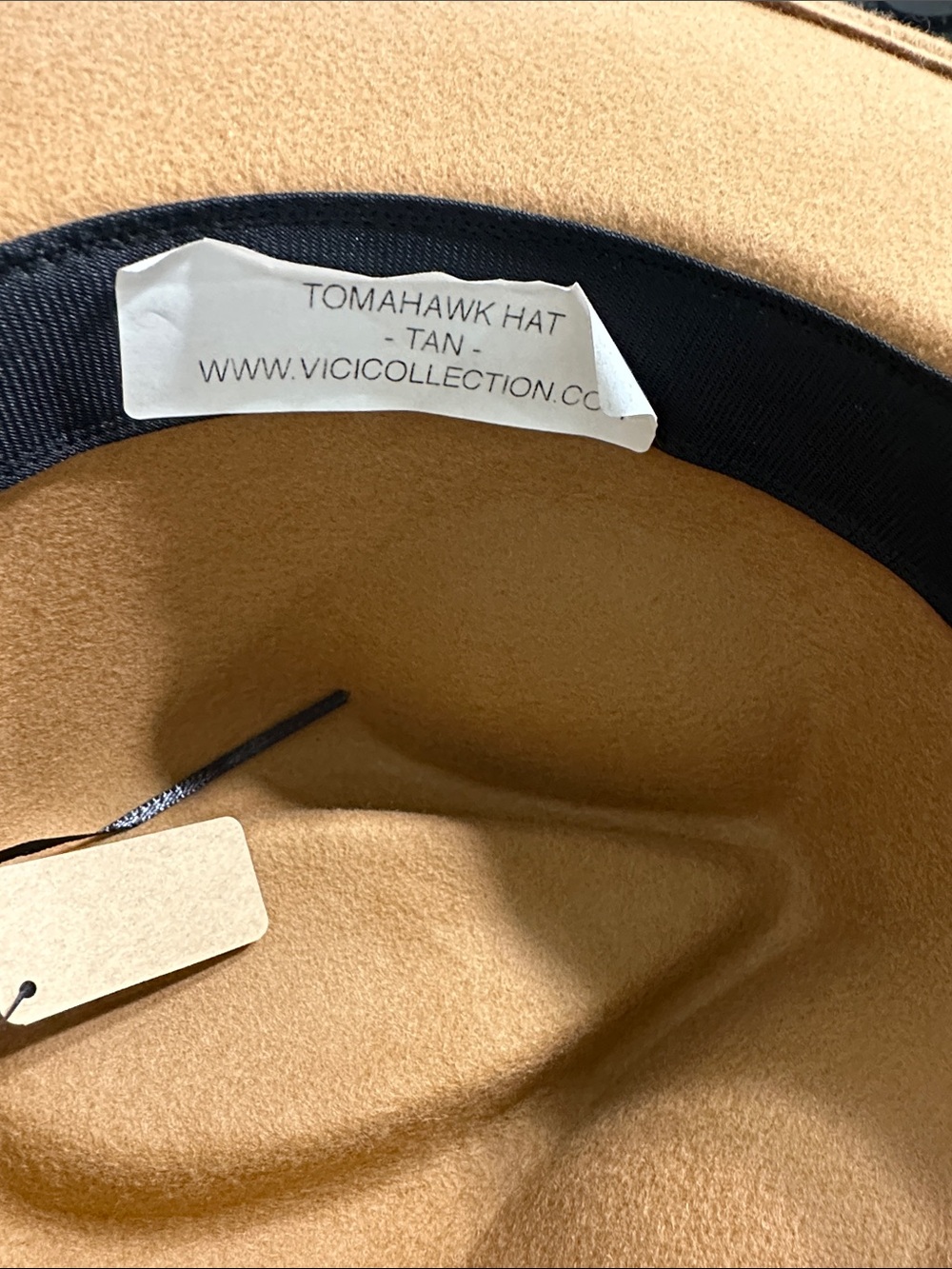 Vici Camel Wide-Brim Felt Fedora with Snake-Print Band - Picture 2 of 15